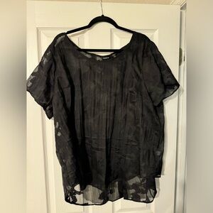 Torrid sheer floral button back top